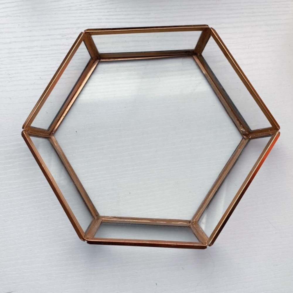 Urban Outfitters Bronze Glass Hexagon Tray!